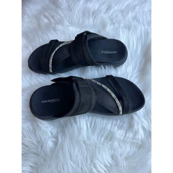 🆕 Merrell Women's Terran 4 Post Slide Sandals Black Size 8 Casual Summer - Picture 6 of 9